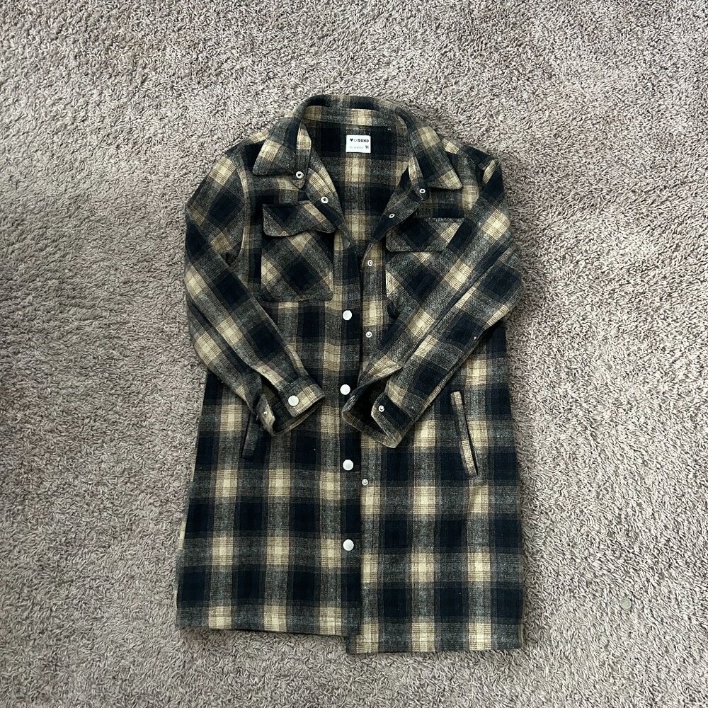 Plaid Pea Coat Size Medium